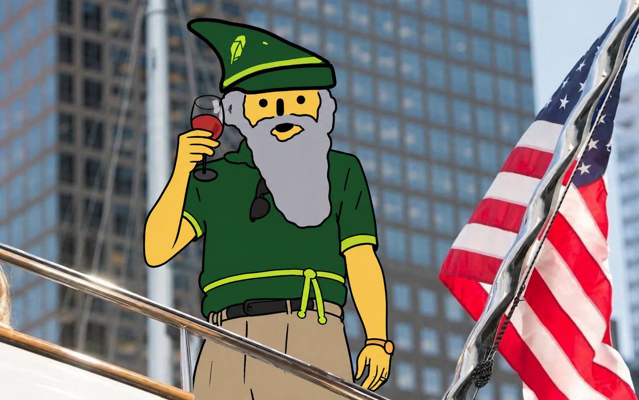 The wizard sipping wine on a yacht by the city skyline
